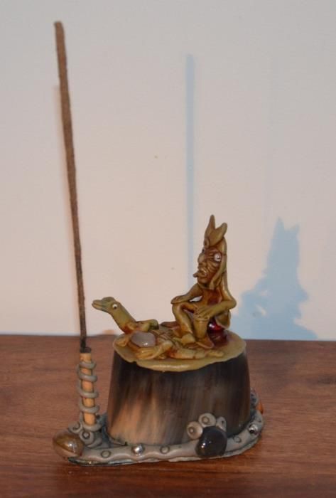 Suporte de Incenso em stick – Vertical - Artesanal – Bambu – Bruxo