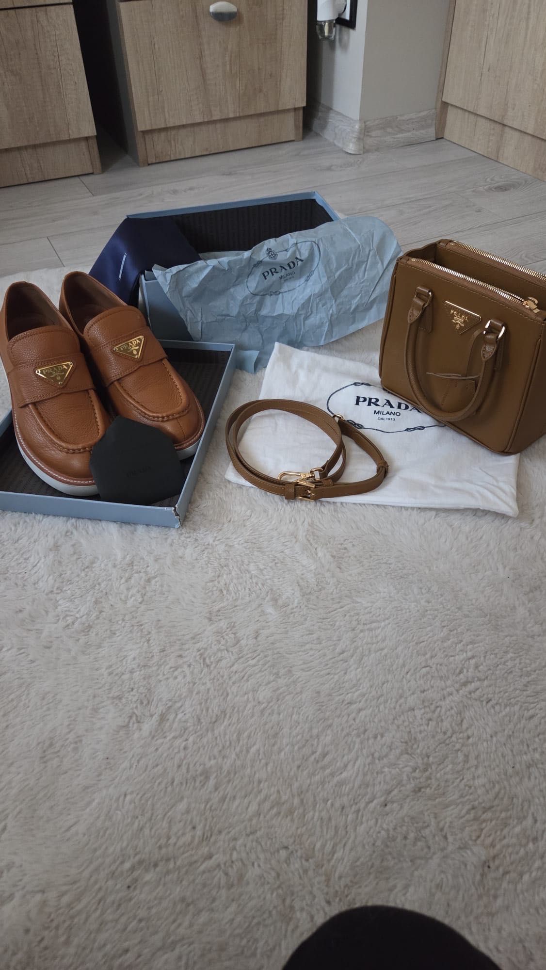 Buty mokasyny Prada brązowe rozmiar 38