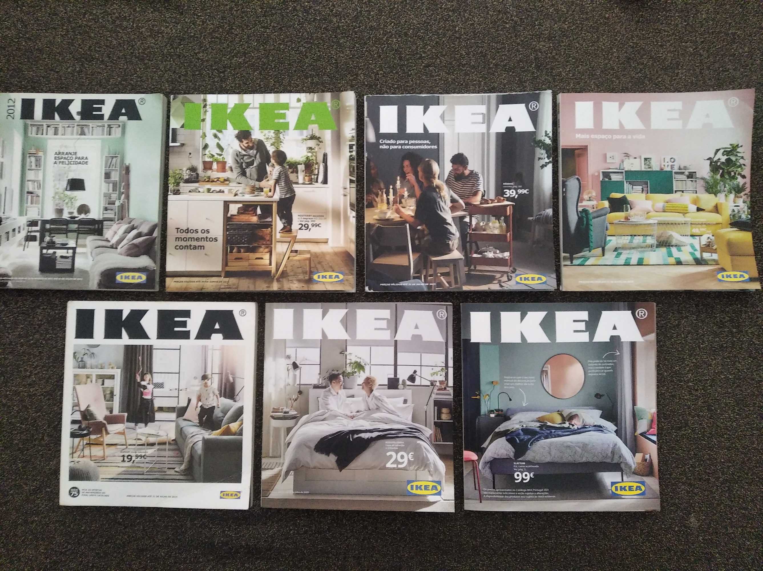 Catálogos IKEA - vários anos entre 2012 e 2021
