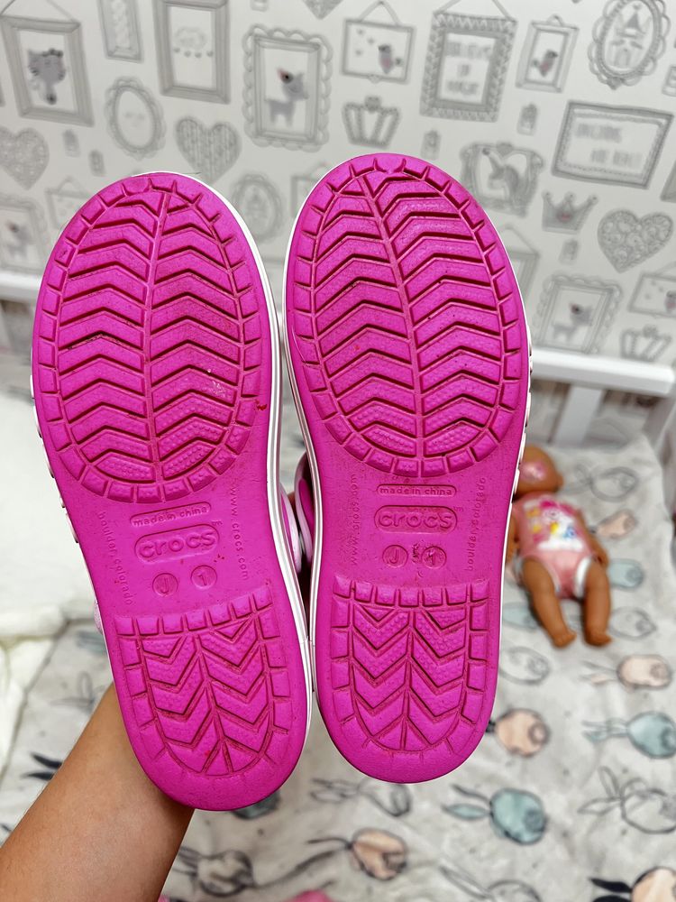 Дитячі крокси, сандалі Crocs Bayaband Sandal Kids Candy/Pink 32 розмір
