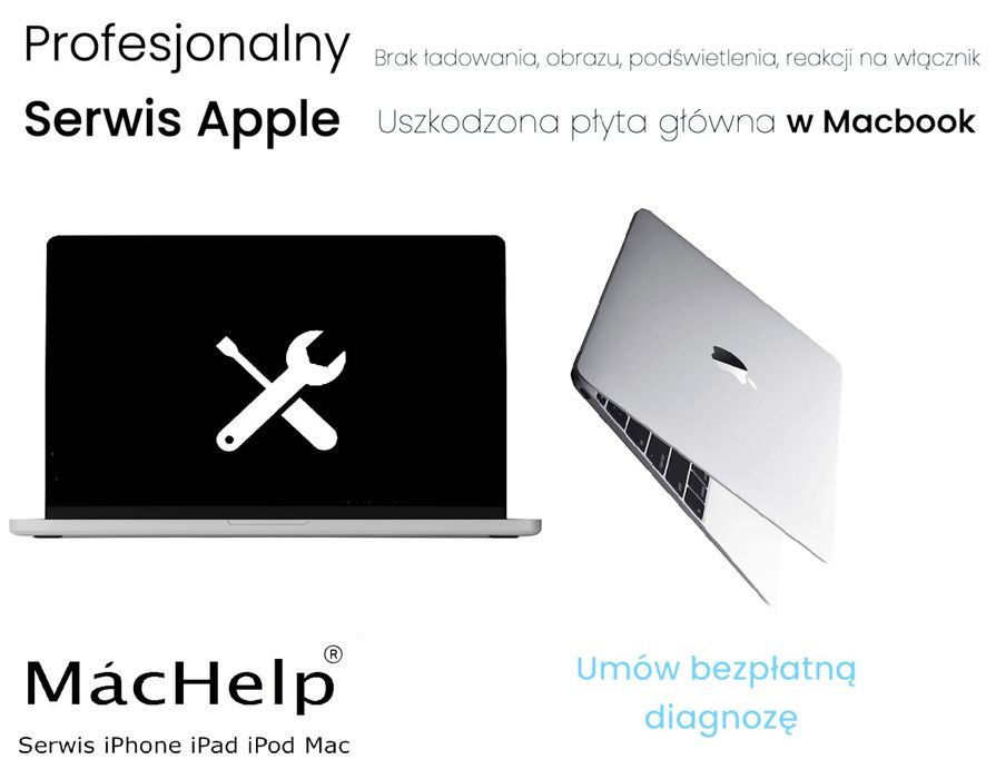 Naprawa płyty głównej zasilania MacBook Pro Air Serwis Apple Katowice