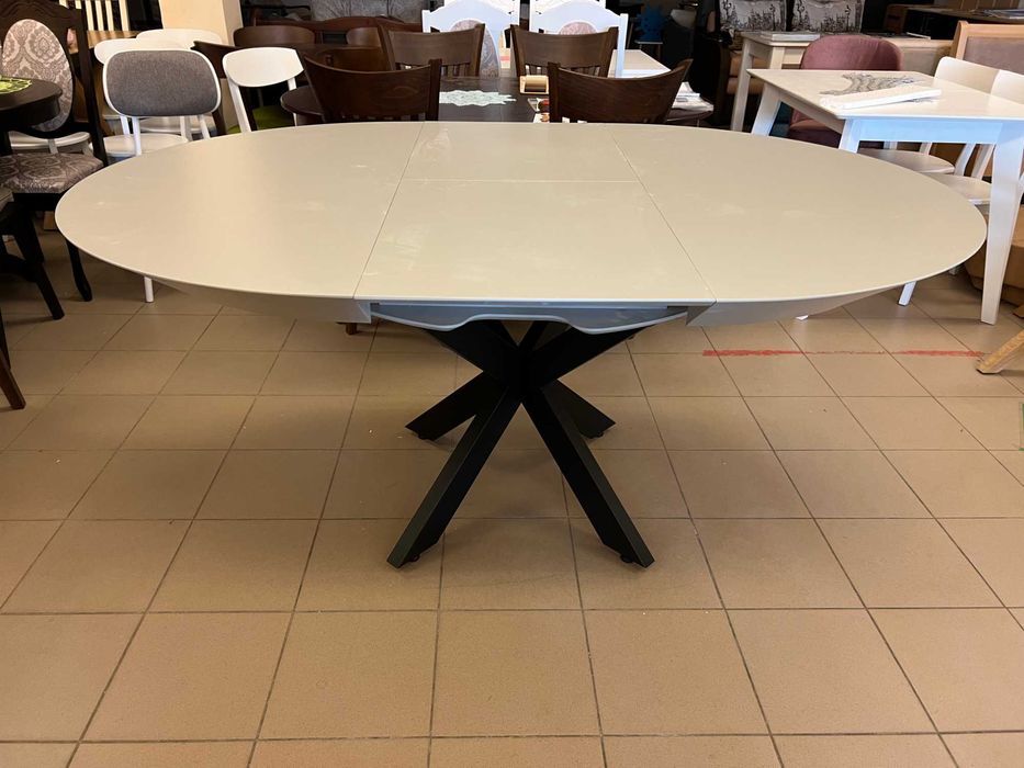 Стіл Нова Д130+50+50 круглий розкладний для кухні вітальні кухонний