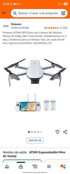 Drone 2 baterias, 6km distância, gimbal estabilidade 4k