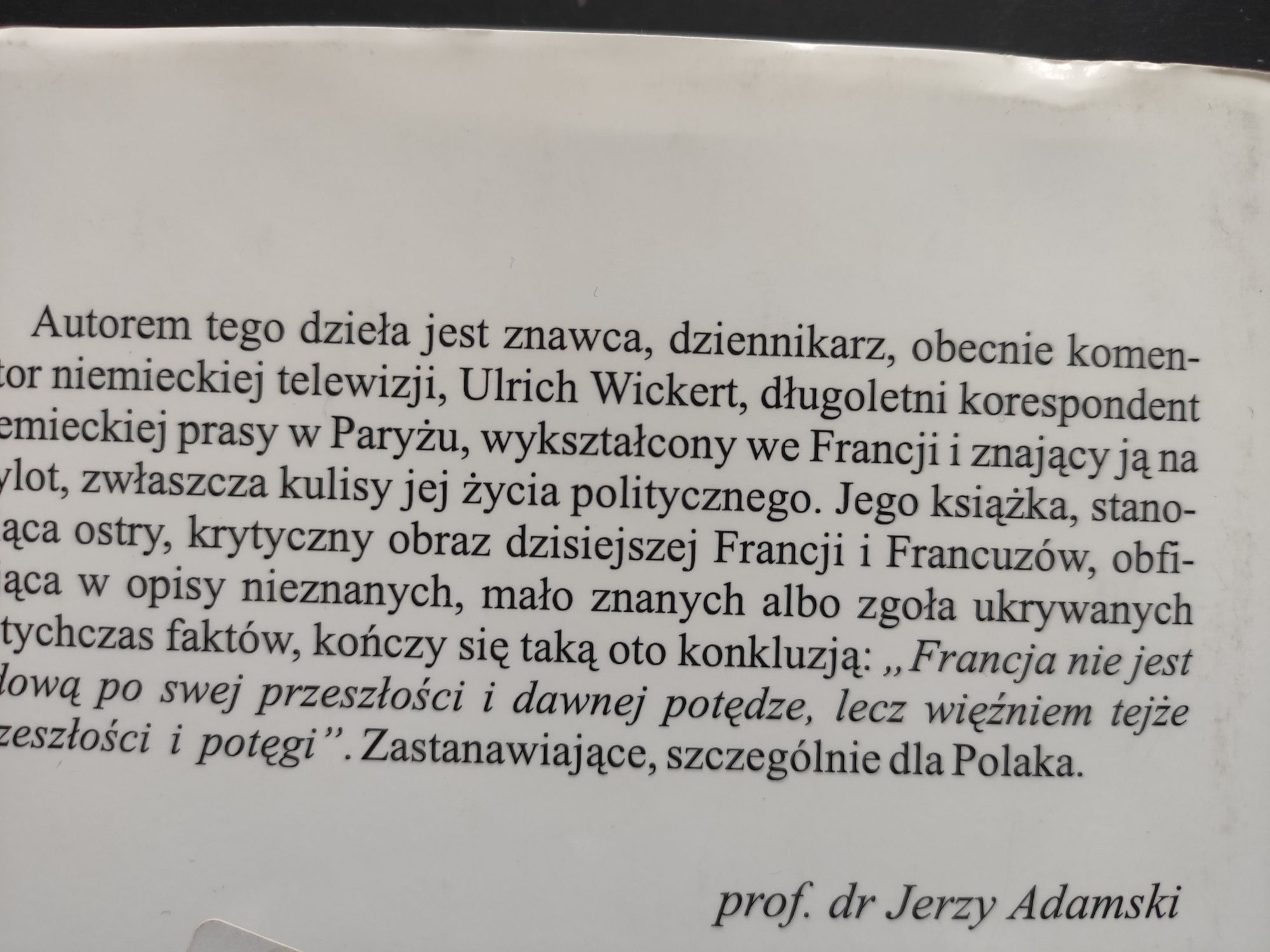 Książka  ,,I Bóg stworzył Paryż" U. Wickert