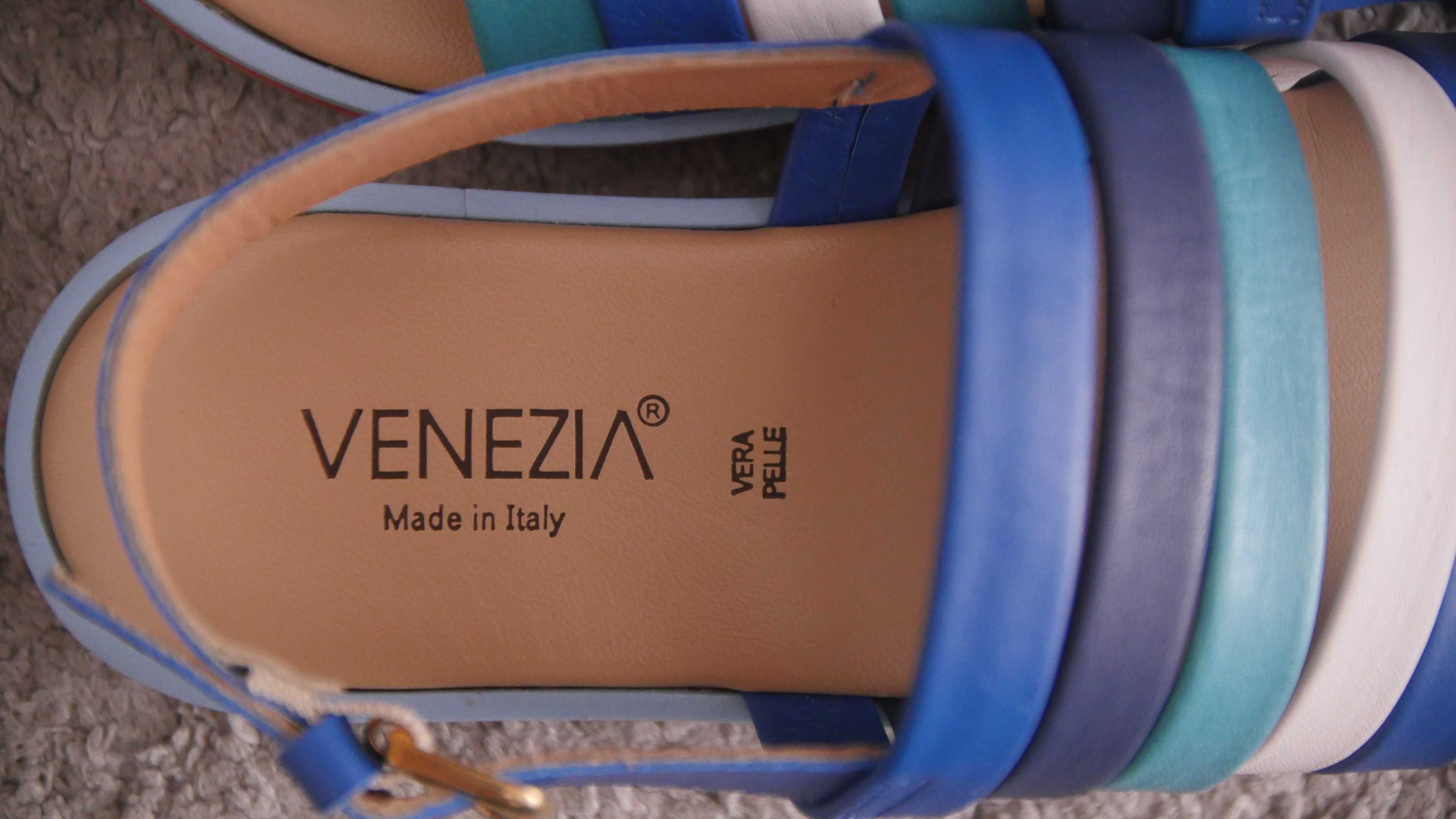 Sandały skórzane VENEZIA 35 (23 cm.) - Nowe.