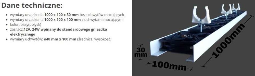 Wentylator pod grzejnik COMFORT LONG (Pompa Ciepła)