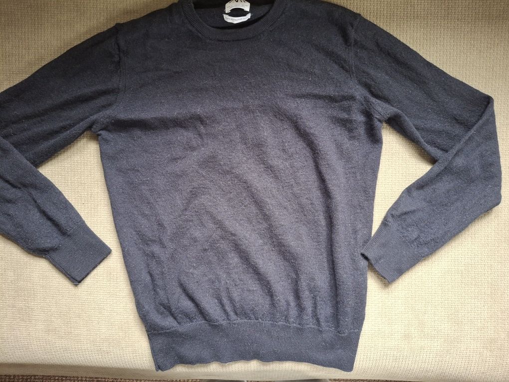Granatowy sweter merino merynos xxs Zara