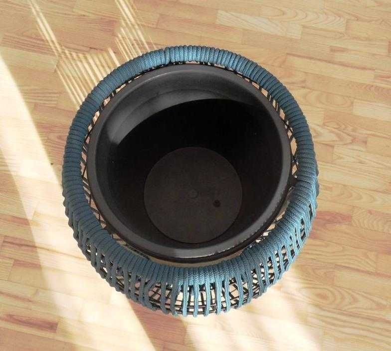 Duży oryginalny kwietnik TKMaxx turkus/ butelkowa zieleń 50 cm x 40 cm