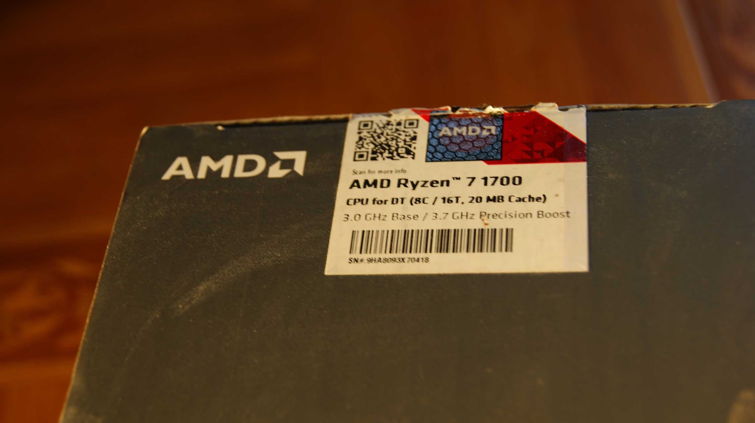 AMD Ryzen 7 1700  3.0/3.7 GHz BOX +oryginalne chłodzenie, sprawny 100%