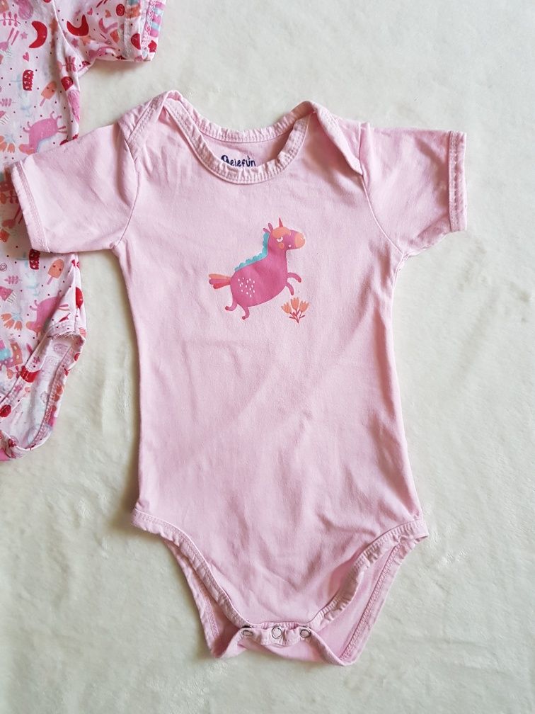 2pak body unicorn letnie na lato elefun 80 86 różowe kolorowe