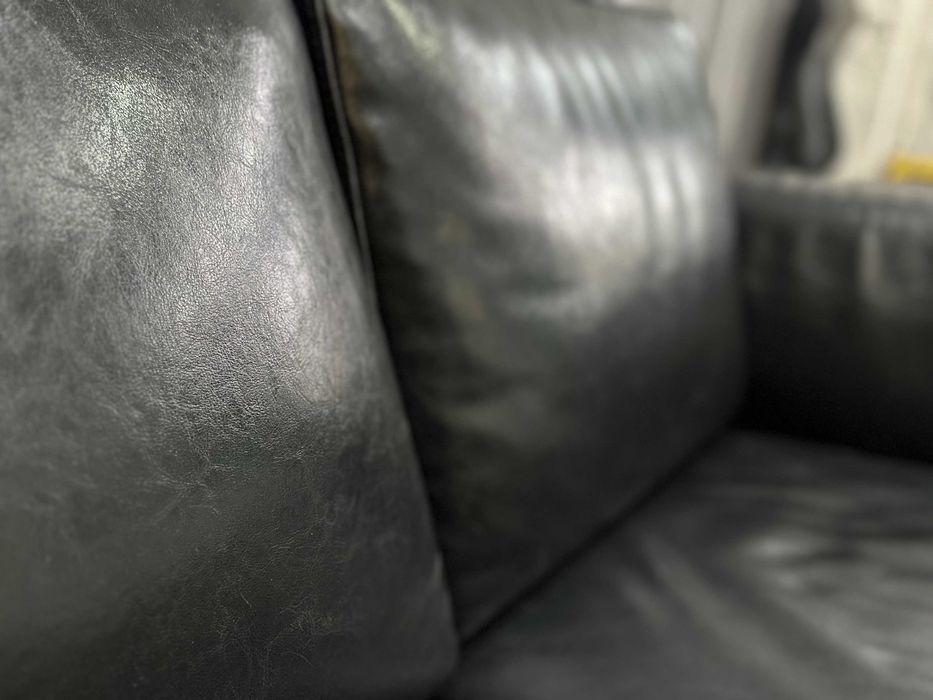 Чорний шкіряний диван-трійка/шкіряний диван/шкіряні дивани/меблі