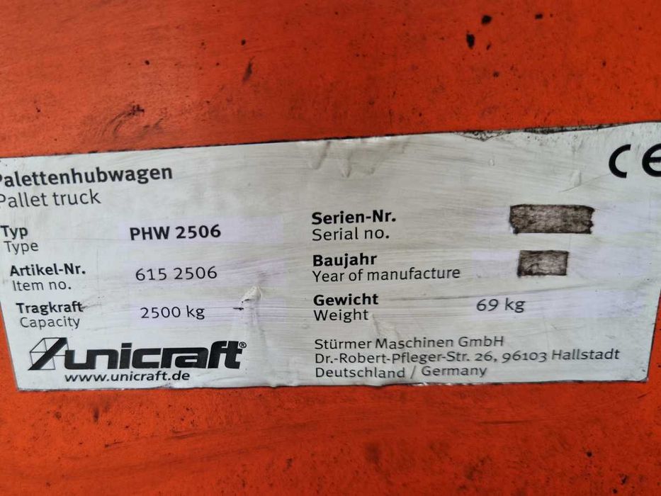 Wózek paletowy ręczny magazynowy 2500kg 115cm JUNGHEINRICH paleciak