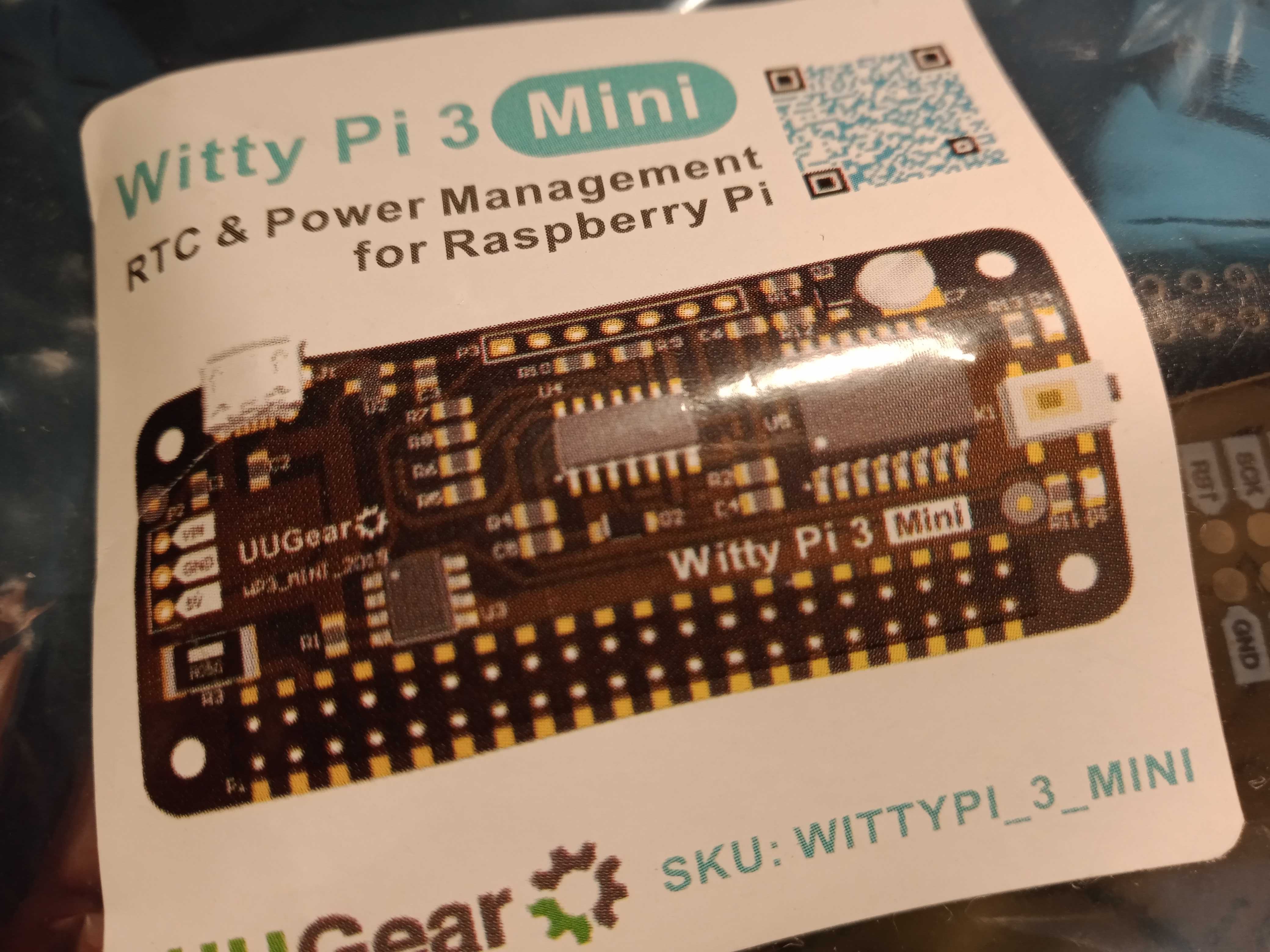 Witty Pi 3 Mini - RTC e gestão de energia para Raspberry Pi