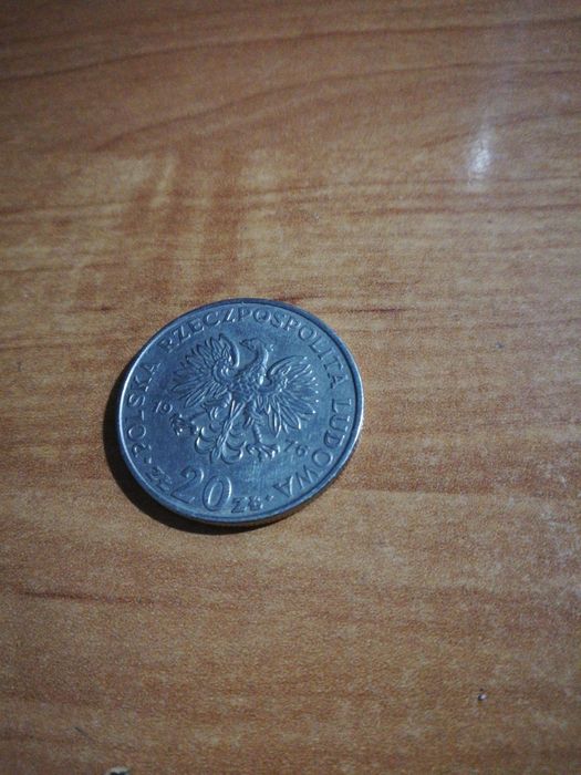 Moneta 20 złotych z Marcelem nowotko bez znaku mennicy z 1976 roku