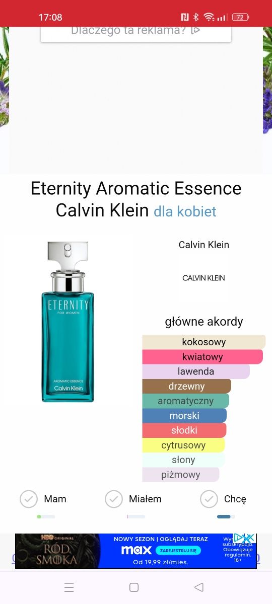 Perfumy Calvin Klein Aromatic Essence  30 ml