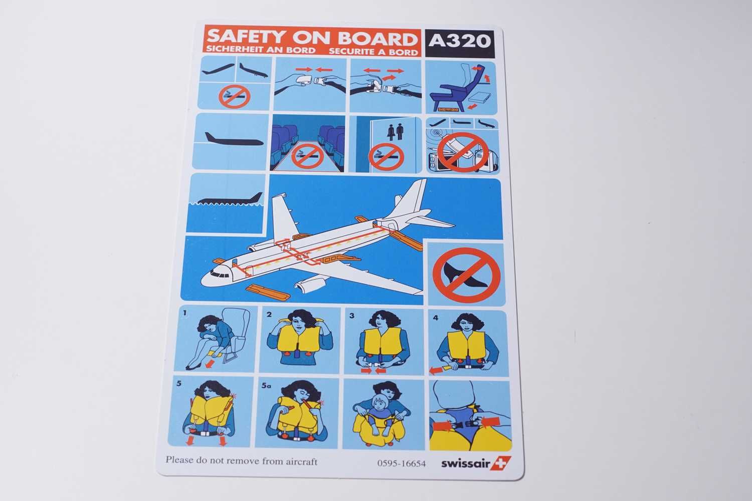 Swissair safety Card Instrukcja bezpieczeństwa Airbus A320