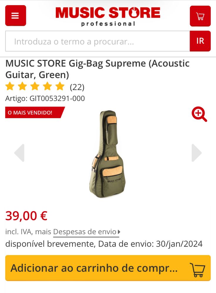 Saco para guitarra acústica Musicstore