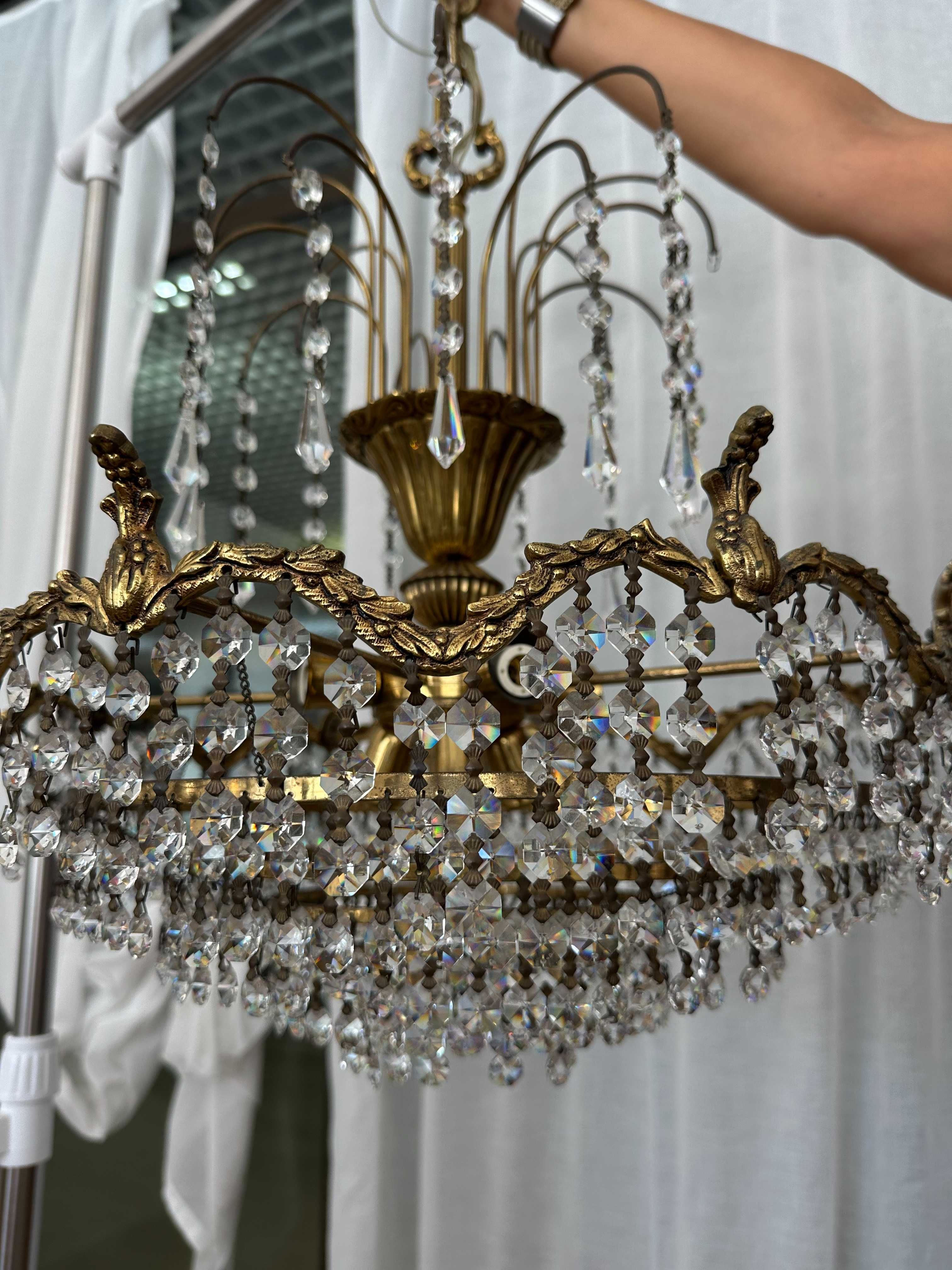 Lustre, Candeeiro de Teto Antigo em Cristal – Peça Única e Elegante