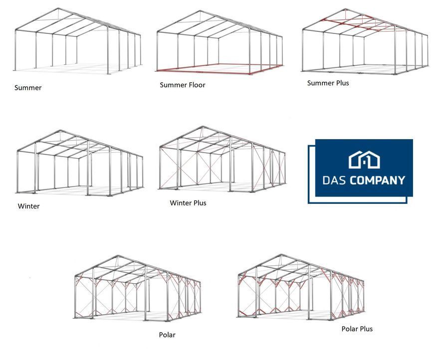 6x12x2m Namiot magazynowy Przemysłowy towarowy całoroczny Szary W PRO