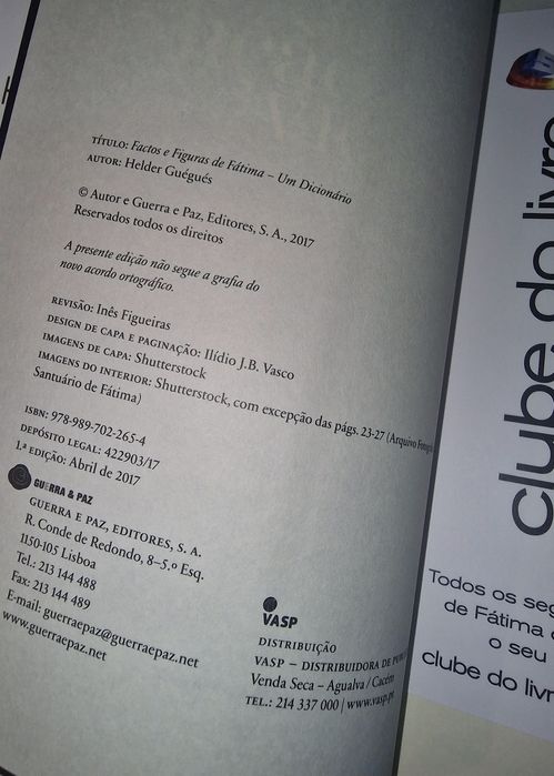 "Dicionário de Fátima – Factos e Figuras" de Hélder Guégués 1ª Edição