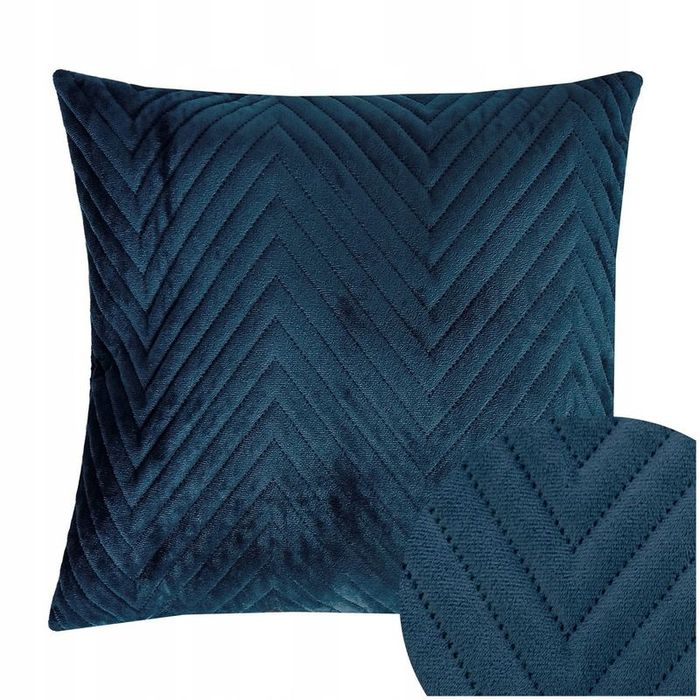 Poszewka na poduszę 45x45 Welurowa velvet pluszowa Jodełka Caden Grana