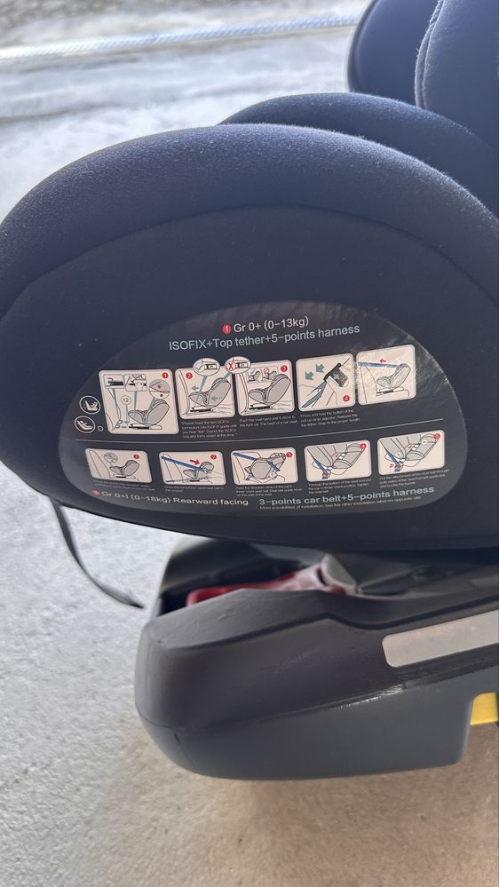 Cadeira carro isofix rotativa e inclinação