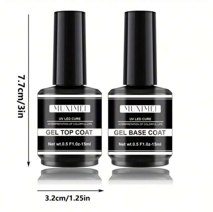Baza + top coat manicure hybrydowy 2 x 15ml Muximei  O567