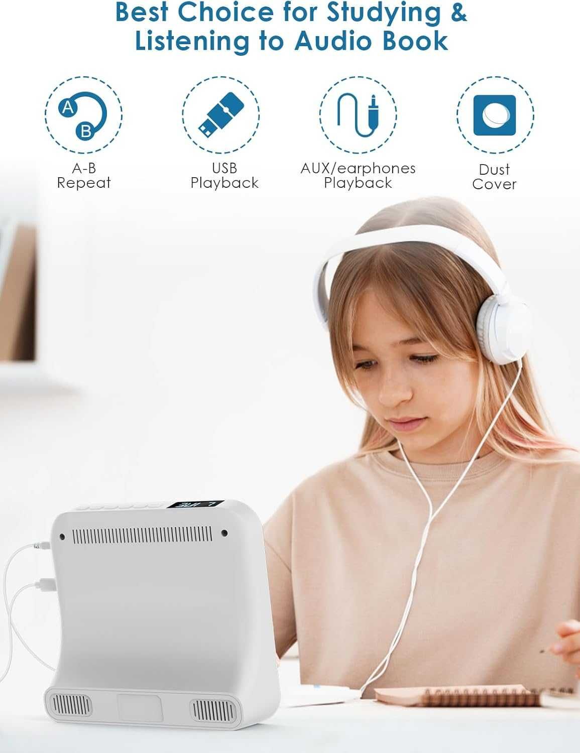 Gueray KC-806 Odtwarzacz płyt CD Bluetooth USB AUX USB-C HDMI + pilot