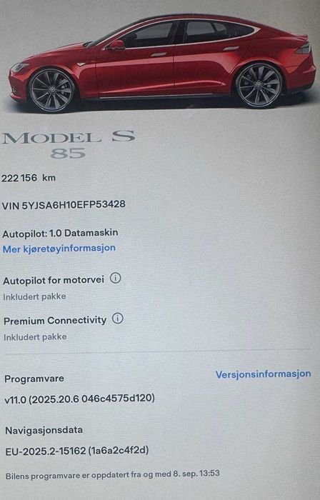 Tesla  S85 gratis ladowanie, autopilot