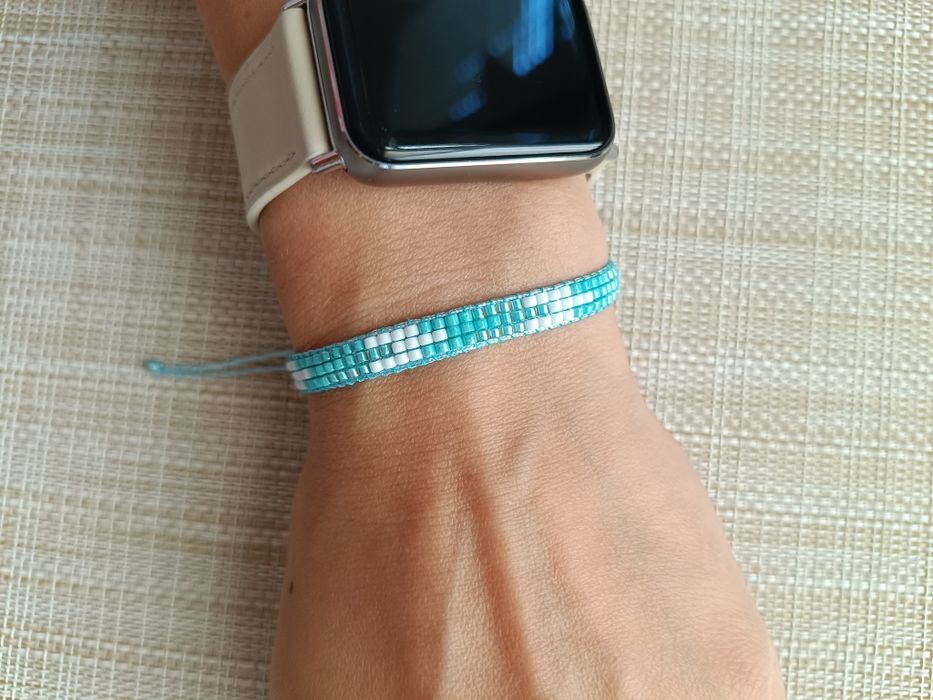 Turkus i biel bransoletka handmade
