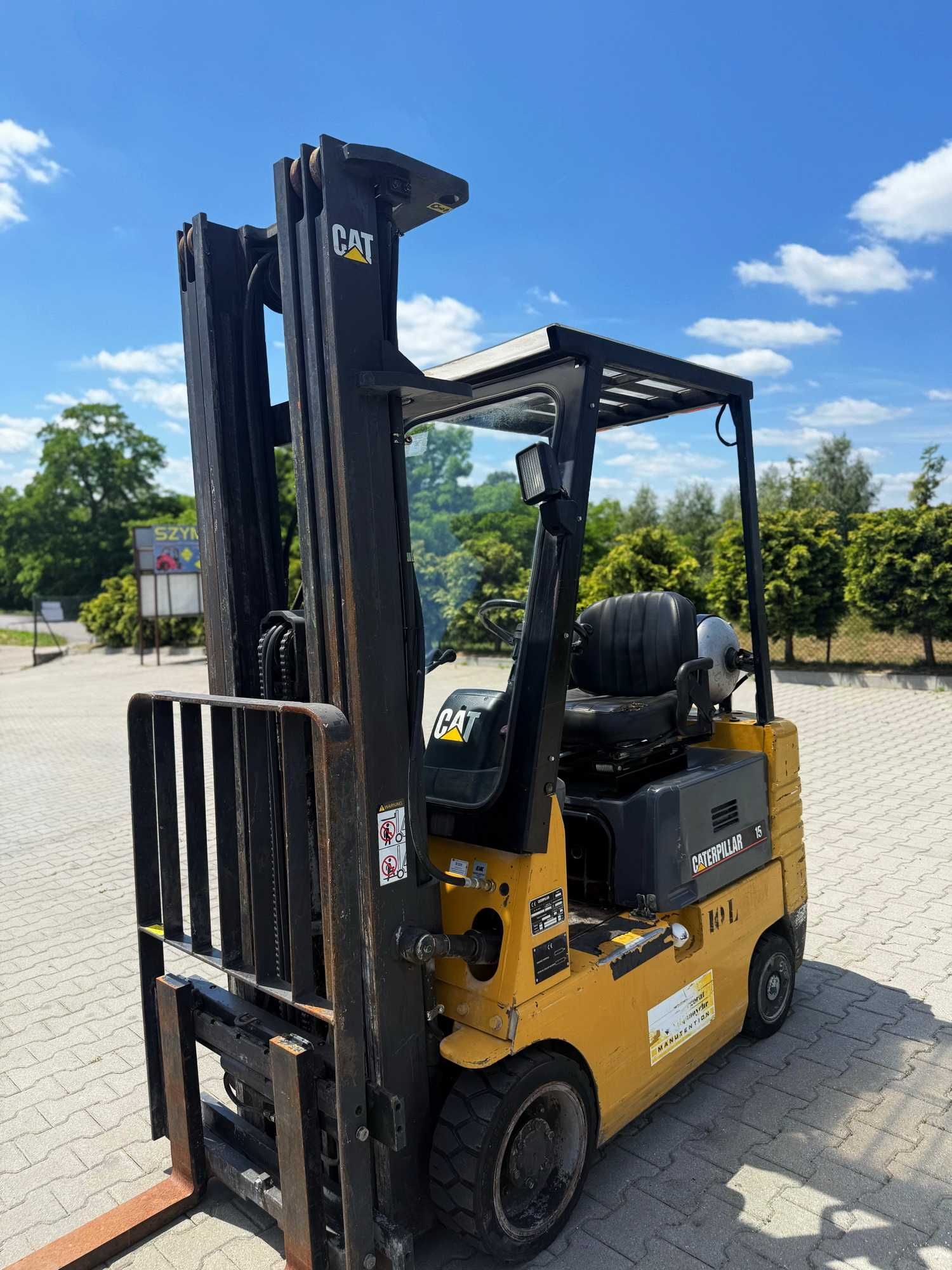 wózek widłowy CATERPILLAR GC15 LPG automat Triplex 5.50m przesuw 1998'