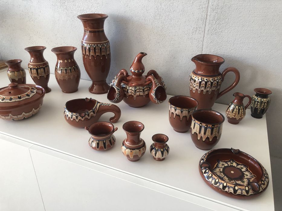 Duży zestaw kamionki, ceramiki bułgarskiej z czasu PRL