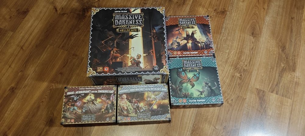 Massive Darkness 2 Hellscape + 4 dodatki + insert + koszulki