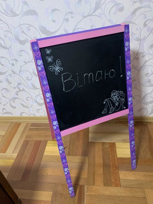 Детская Деревянная двухсторонняя доска для рисования.