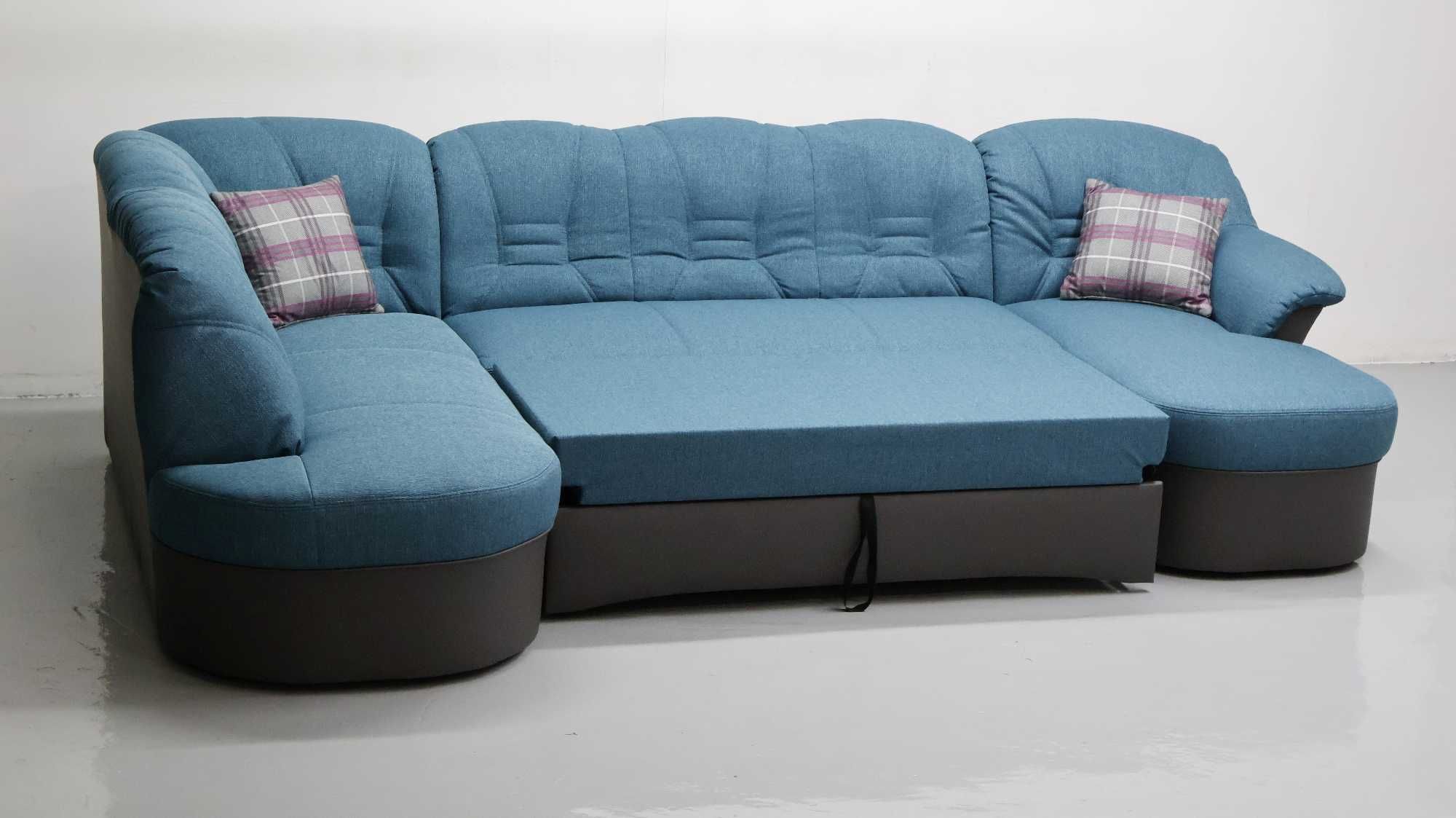 TBR Nowy NIEMIECKI narożnik U funkcja spania, rogówka, kanapa sofa tka