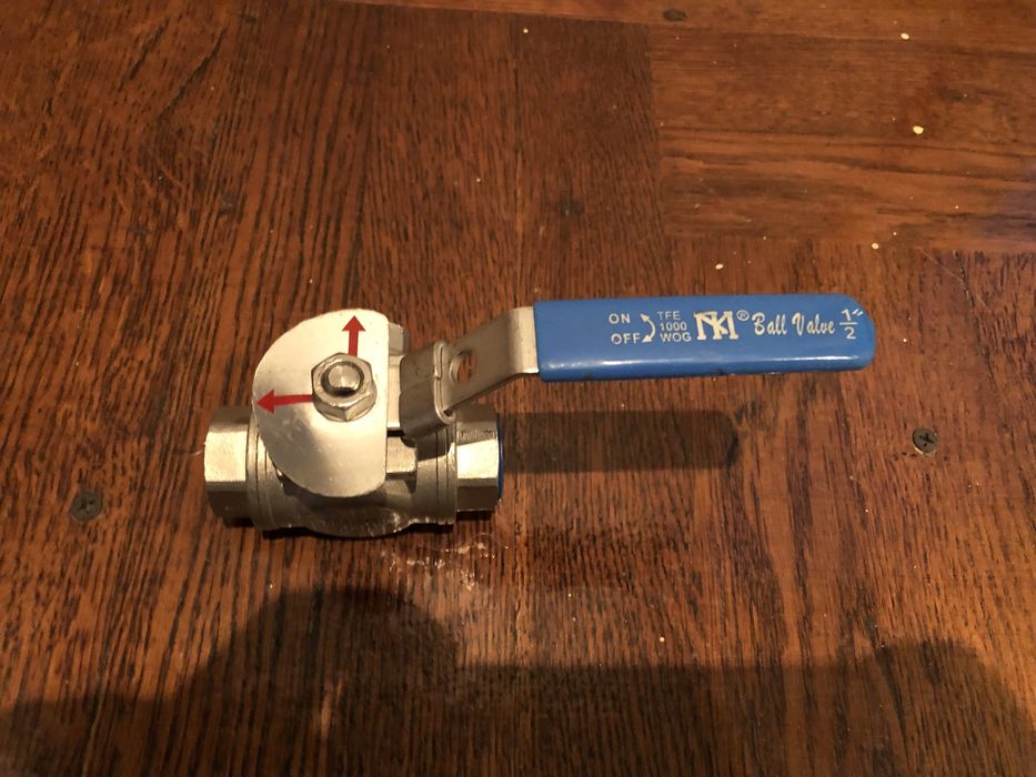 Новий Кран шаровий триходовий Ball Valve 1/2