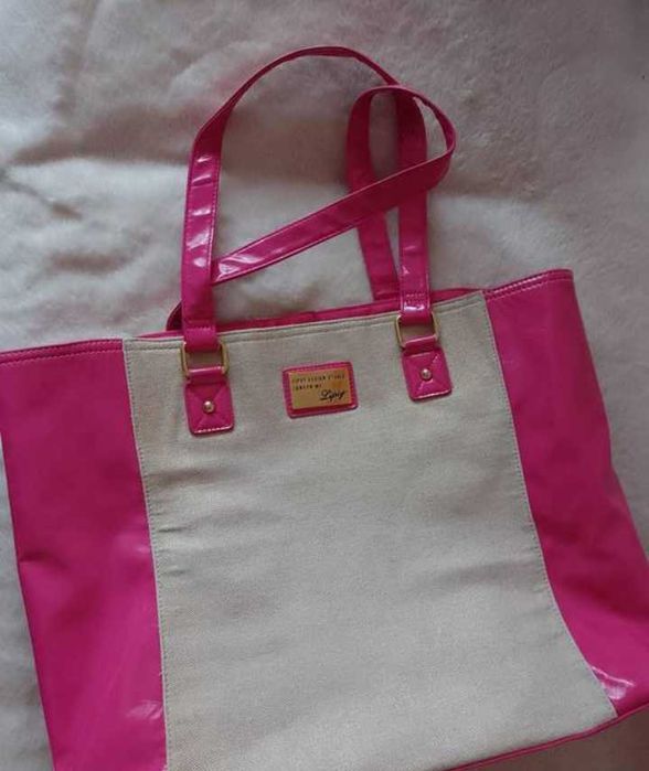 Ekskluzywna, duża, różowo - złota torebka z Londynu, torba, Vintage