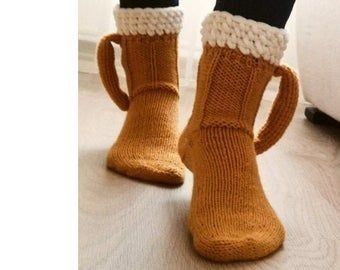 В'язані шкарпетки Пивні - подарунок чоловіку