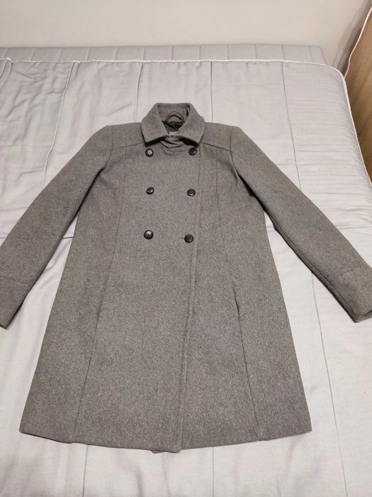 Płaszcz damski, jesienny, szary, rozmiar S