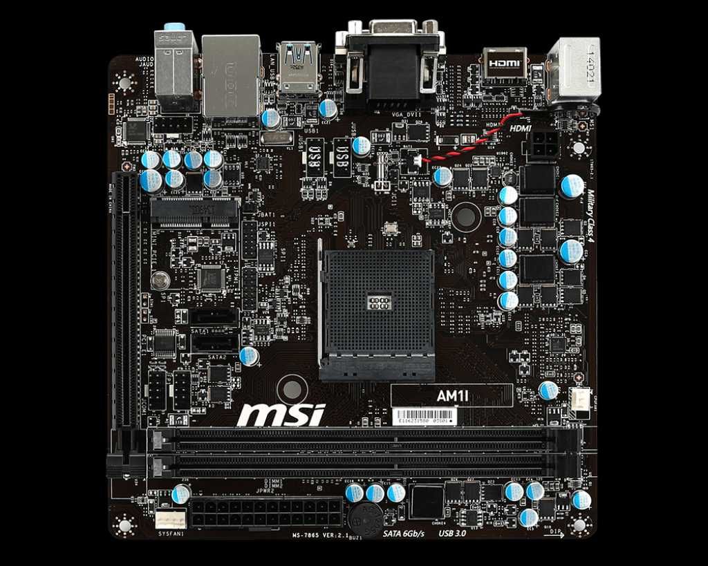 Mini-ITX MSI AM1I AMD 5370 24GB 250GB NAS PLEX baixo consumo