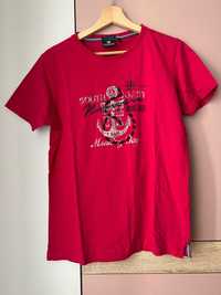 Czerwona koszulka z krótkim rękawem z nadrukiem, Navigare
