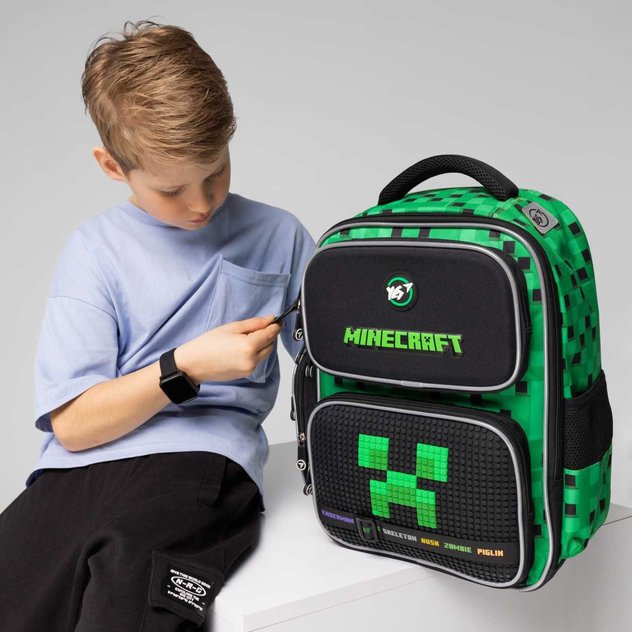 Рюкзак шкільний  YES Minecraft Майнкрафт ортопедичний +пенал+ланч