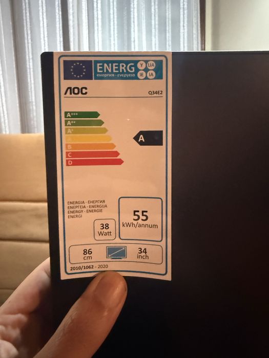 Monitor Ultrawide AOC Q34E2 34" IPS - Como Novo