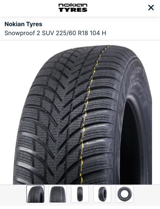 4x Nokian Snowproof 2 SUV 225/60 R18 opony zimowe, RAV4 FA VAT