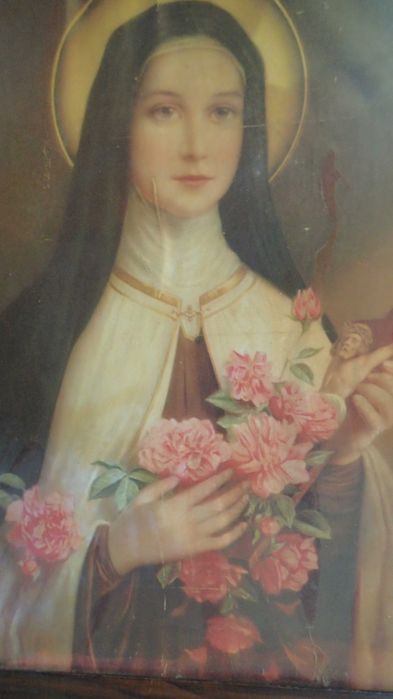 Gravura antiga religiosa Santa Teresa de Lisieux