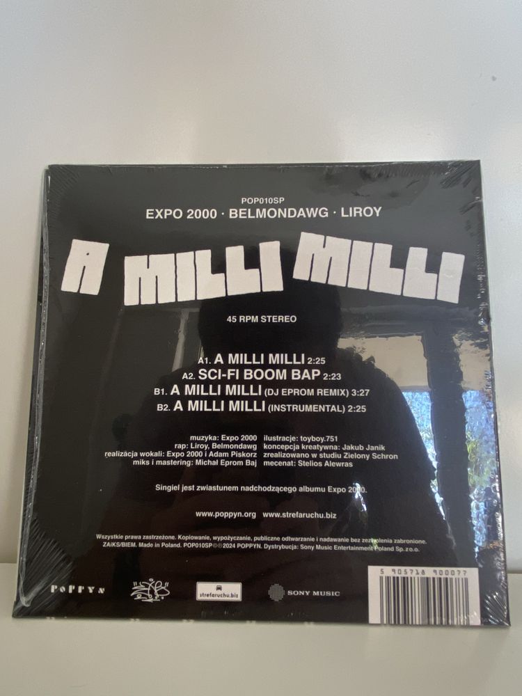 EXPO 2000, BELMONDAWG, LIROY – A MILLI MILLI 7″ single silver limited