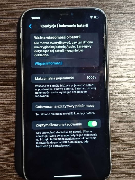 iPhone 11, biały, bateria 100%