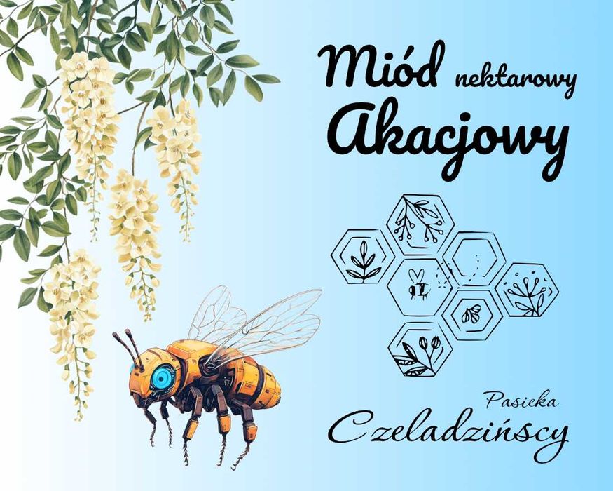 Miód akacjowy 1,2kg z własnej pasieki naturalny z Polski