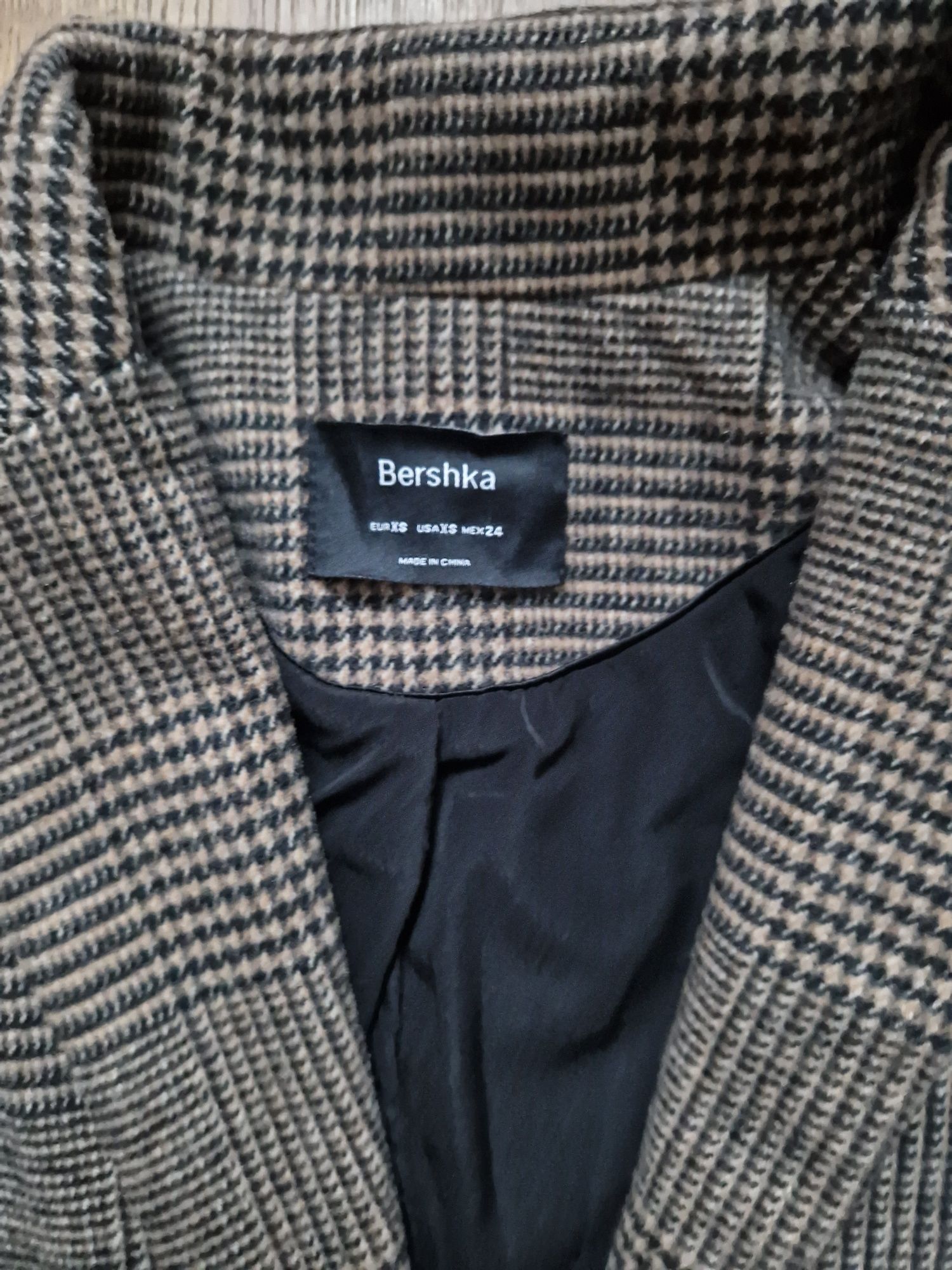 Bershka płaszcz w kratę rozmiar XS