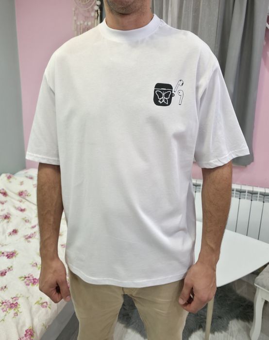 Biała koszulka męska nowa krótki rękaw L bawełna Yourturn